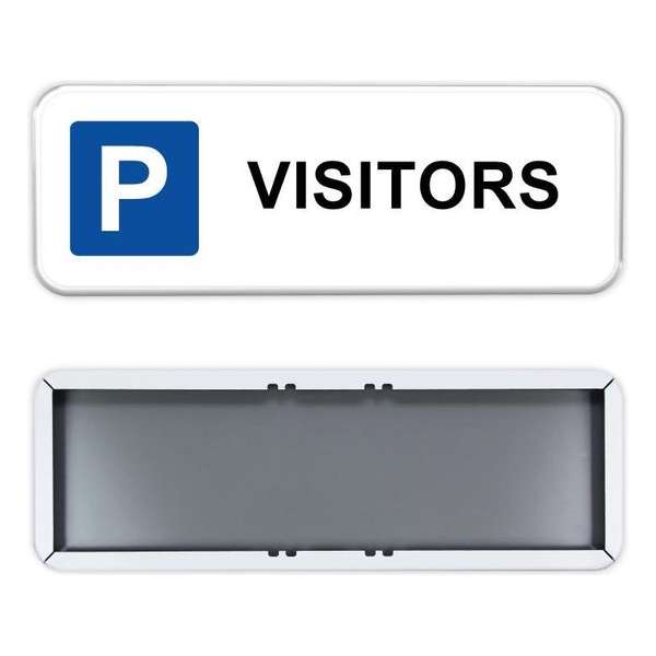 Parkeerbord Visitors 60x20cm - Stevig aluminium bord met dubbel omgezette rand Parkeerbord Visitors 60x20cm - Stevig aluminium bord met dubbel omgezette rand