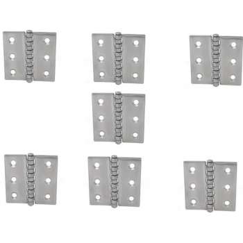 Scharnier - Rvs - 80x70mm - Vaste pen - Rechte hoek - 7 stuks