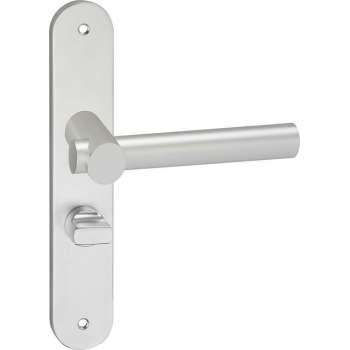 Impresso Dover Deurklink – Deurbeslag – Ovaal – Deurschild met Schroeven en Toiletsluiting – Aluminium