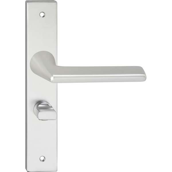 Impresso Bristol Deurklink – Deurbeslag – Vierkant – Deurschild met Schroeven en Toiletsluiting – Zilver Impresso Bristol Deurklink – Deurbeslag – Vierkant – Deurschild met Schroeven en Toiletsluiting – Zilver
