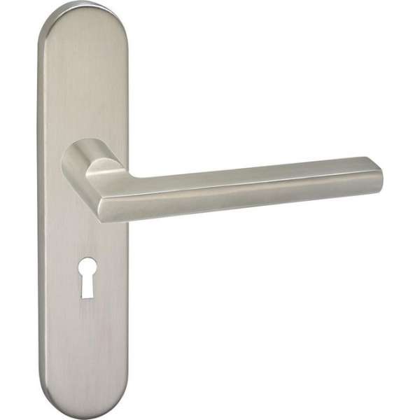 Impresso Kirby Deurklink – Deurbeslag – Ovaal – Deurschild met Sleutelgat – Zilver Impresso Kirby Deurklink – Deurbeslag – Ovaal – Deurschild met Sleutelgat – Zilver