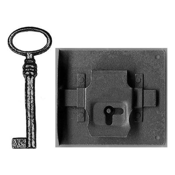 slot - ingangsslot / sleutel ijzer rechts doorn 70mm - - 7,5 cm hoog slot - ingangsslot / sleutel ijzer rechts doorn 70mm - - 7,5 cm hoog