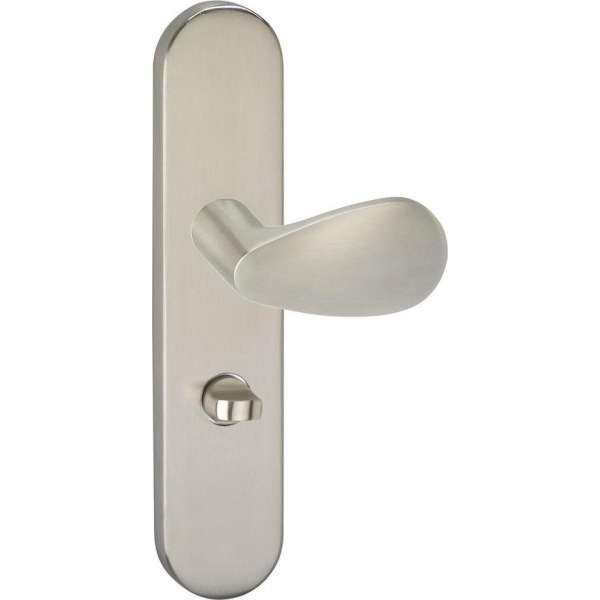 Impresso Derby Deurklink – Deurbeslag – Ovaal – Deurschild met Toiletsluiting – Zilver Impresso Derby Deurklink – Deurbeslag – Ovaal – Deurschild met Toiletsluiting – Zilver