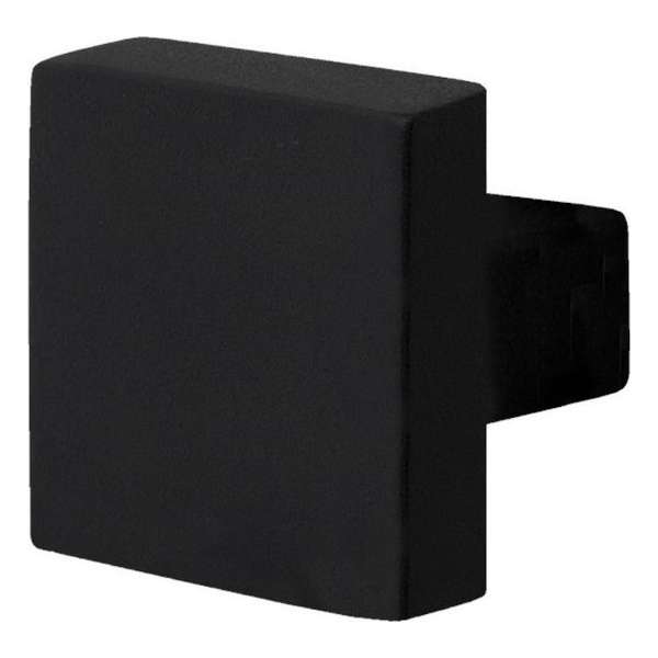 GPF Vierkante knop 53x53x16mm vast incl. knopvastzetter zwart GPF Vierkante knop 53x53x16mm vast incl. knopvastzetter zwart