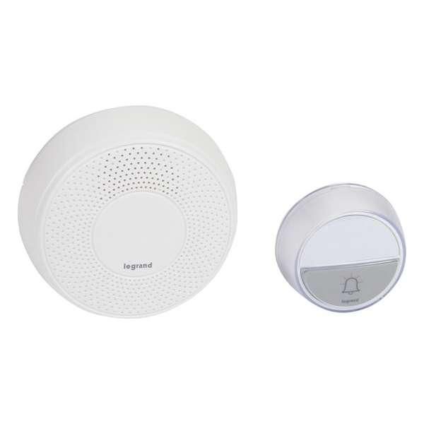 Legrand draadloze deurbel kit - 80dB - IP44 - 100 meter bereik - wit