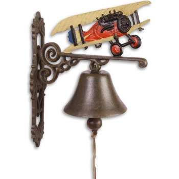 Klassieke deurbel - Biplane vliegtuig - Set van 2