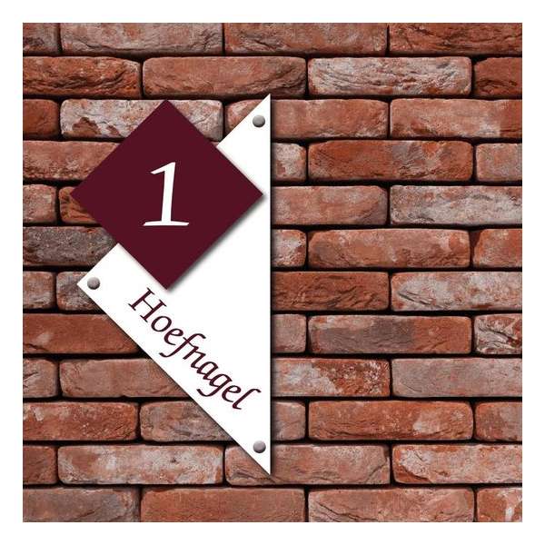 Naambordje Kunststof - LB Populaire-line rood/wit 20x20x28,5cm Naambordje Kunststof - LB Populaire-line rood/wit 20x20x28,5cm