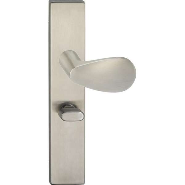 Impresso Derby Deurklink – Deurbeslag – Vierkant – Deurschild met Toiletsluiting – Zilver Impresso Derby Deurklink – Deurbeslag – Vierkant – Deurschild met Toiletsluiting – Zilver