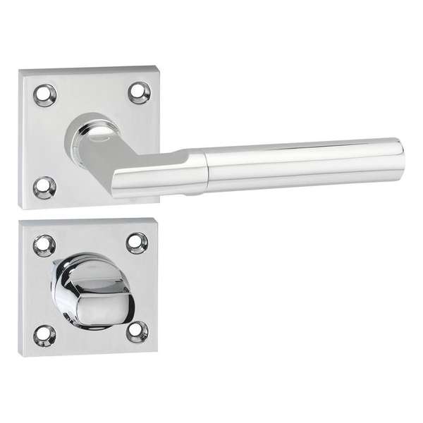 Impresso Galway Deurklink – Deurbeslag – Vierkant – Rozet met Toiletsluiting – Chroom Impresso Galway Deurklink – Deurbeslag – Vierkant – Rozet met Toiletsluiting – Chroom