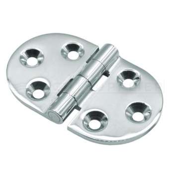 Tafelbladscharnier - 50x30x2mm - Knoop boven - Messing gepolijst chroom