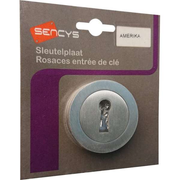 SENCYS type Amerika set 2x sleutelplaat rond model | MAT CHROOM SENCYS type Amerika set 2x sleutelplaat rond model | MAT CHROOM