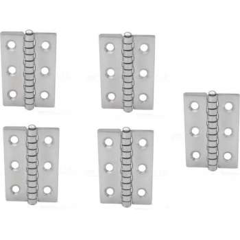 Scharnier - Rvs - 60x40mm - Vaste pen - Rechte hoek - 5 stuks