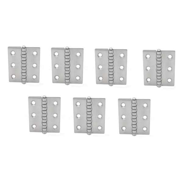 Scharnier - Rvs - 60x50mm - Vaste pen - Rechte hoek - 7 stuks