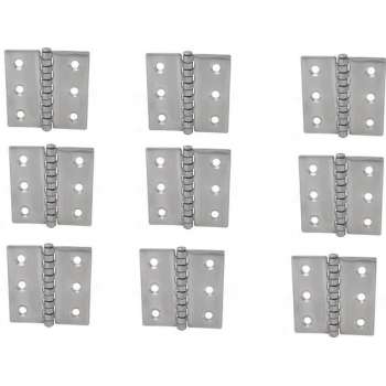 Scharnier - Rvs - 80x70mm - Vaste pen - Rechte hoek - 9 stuks