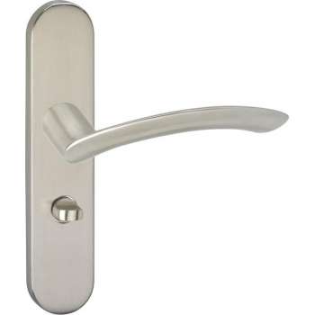 Impresso Watton Deurklink – Deurbeslag – Ovaal – Deurschild met Toiletsluiting – Zilver