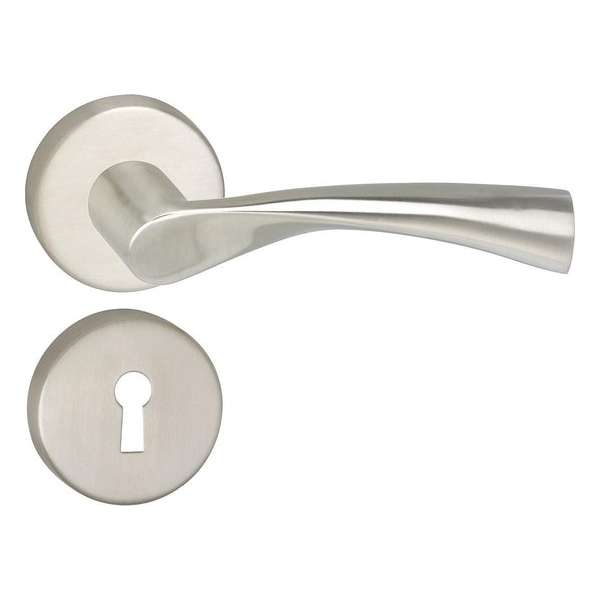 Impresso Wigston Deurklink – Deurbeslag – Rond – Rozet met Sleutelgat – Zilver Impresso Wigston Deurklink – Deurbeslag – Rond – Rozet met Sleutelgat – Zilver