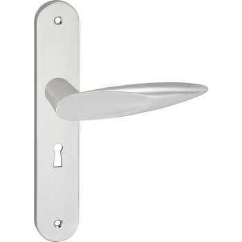 Impresso Sutton Deurklink – Deurbeslag – Ovaal – Deurschild met Schroeven en Sleutelgat – Aluminium
