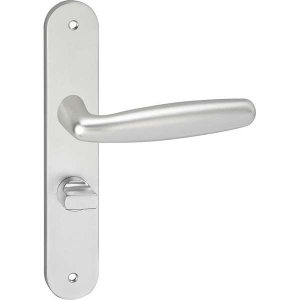 Impresso Cambridge Deurklink – Deurbeslag – Ovaal – Deurschild met Schroeven en Toiletsluiting – Zilver Impresso Cambridge Deurklink – Deurbeslag – Ovaal – Deurschild met Schroeven en Toiletsluiting – Zilver