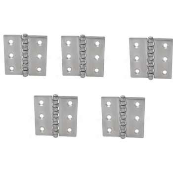 Scharnier - Rvs - 80x70mm - Vaste pen - Rechte hoek - 5 stuks