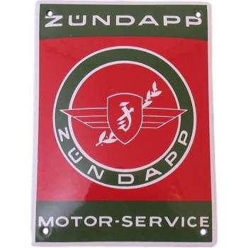 Emaille Plaat 14*10cm Zundapp Motorservice