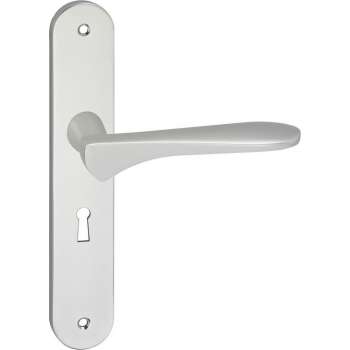 Impresso Watford Deurklink – Deurbeslag – Ovaal – Deurschild met Schroeven en Sleutelgat – Aluminium