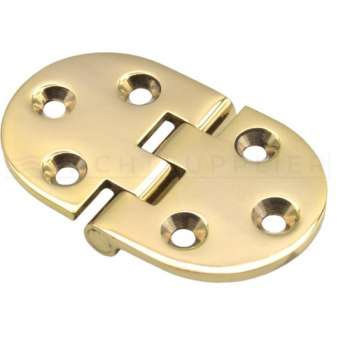 Tafelbladscharnier - 50x30x2mm - Knoop onder - Messing gepolijst