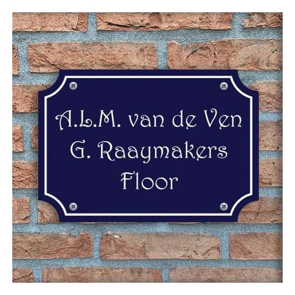 Namen enzo! Naambordje Plexiglas Roma donkerblauw 26x18 cm Namen enzo! Naambordje Plexiglas Roma donkerblauw 26x18 cm