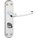 Impresso Durban Deurklink – Deurbeslag – Ovaal – Deurschild met Toiletsluiting – Deurkruk Wit – Chroom