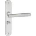 Impresso Leeds Deurklink – Deurbeslag – Ovaal – Deurschild met Schroeven en Toiletsluiting – Aluminium