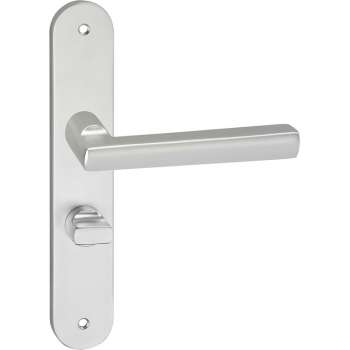 Impresso Leeds Deurklink – Deurbeslag – Ovaal – Deurschild met Schroeven en Toiletsluiting – Aluminium