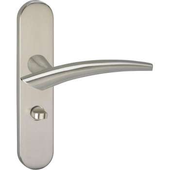Impresso Sheffield Deurklink – Deurbeslag – Ovaal – Deurschild met Toiletsluiting – Zilver