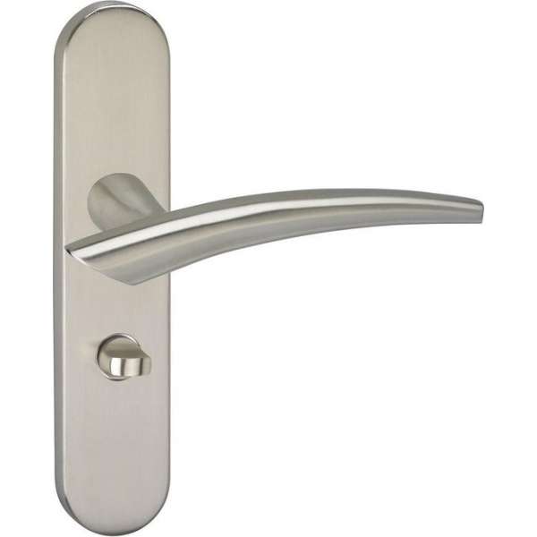 Impresso Sheffield Deurklink – Deurbeslag – Ovaal – Deurschild met Toiletsluiting – Zilver Impresso Sheffield Deurklink – Deurbeslag – Ovaal – Deurschild met Toiletsluiting – Zilver