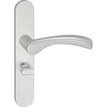 Impresso Oxford Deurklink – Deurbeslag – Ovaal – Deurschild met Toiletsluiting – Gebogen Deurkruk – Aluminium