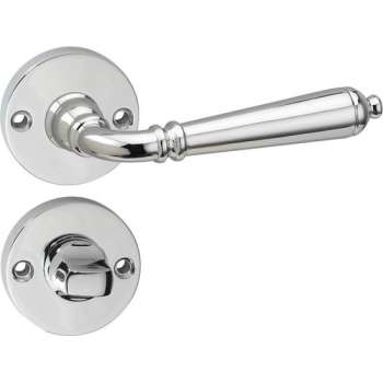 Impresso Queens Deurklink – Deurbeslag – Rond – Rozet met Toiletsluiting – Chroom