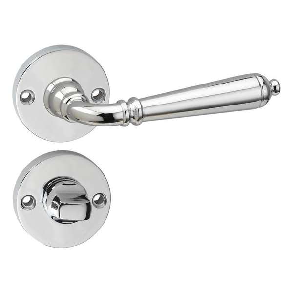 Impresso Queens Deurklink – Deurbeslag – Rond – Rozet met Toiletsluiting – Chroom Impresso Queens Deurklink – Deurbeslag – Rond – Rozet met Toiletsluiting – Chroom