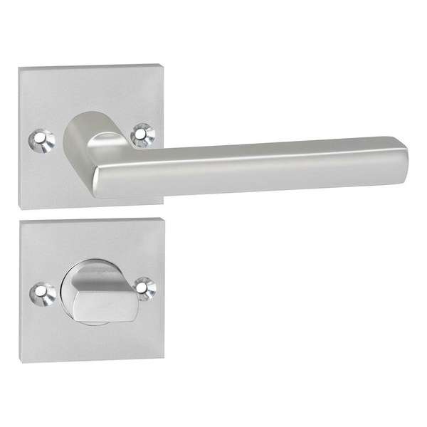 Impresso Leeds Deurklink – Deurbeslag – Vierkant – Rozet met Schroeven en Toiletsluiting – Aluminium Impresso Leeds Deurklink – Deurbeslag – Vierkant – Rozet met Schroeven en Toiletsluiting – Aluminium