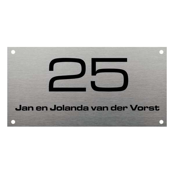 RVS naambordje voordeur | RVS naamplaatje 20x10cm RVS naambordje voordeur | RVS naamplaatje 20x10cm