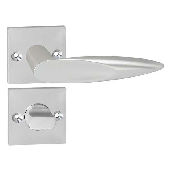 Impresso Sutton Deurklink – Deurbeslag – Vierkant – Rozet met Schroeven en Toiletsluiting – Aluminium Impresso Sutton Deurklink – Deurbeslag – Vierkant – Rozet met Schroeven en Toiletsluiting – Aluminium