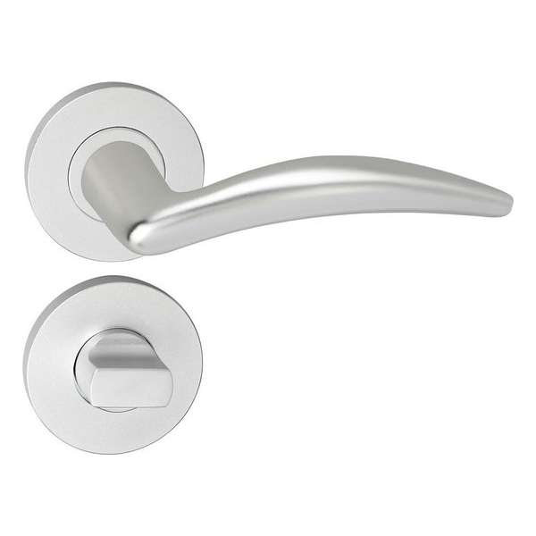 Impresso Windsor Deurklink – Deurbeslag – Rond – Rozet met Toiletsluiting – Aluminium Impresso Windsor Deurklink – Deurbeslag – Rond – Rozet met Toiletsluiting – Aluminium