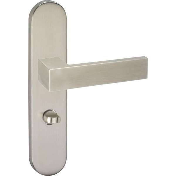Impresso Luton Deurklink – Deurbeslag – Ovaal – Deurschild met Toiletsluiting – Zilver Impresso Luton Deurklink – Deurbeslag – Ovaal – Deurschild met Toiletsluiting – Zilver