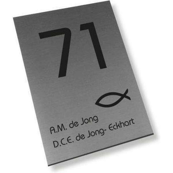 Namen enzo! Naambordje RVS-look 20x25 cm Namen enzo! Naambordje RVS-look 20x25 cm