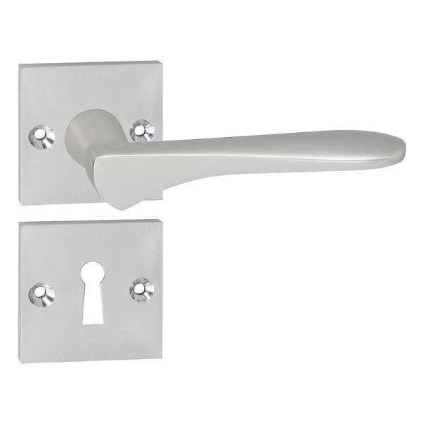 Impresso Watford Deurklink – Deurbeslag – Vierkant – Rozet met Schroeven en Sleutelgat – Aluminium Impresso Watford Deurklink – Deurbeslag – Vierkant – Rozet met Schroeven en Sleutelgat – Aluminium