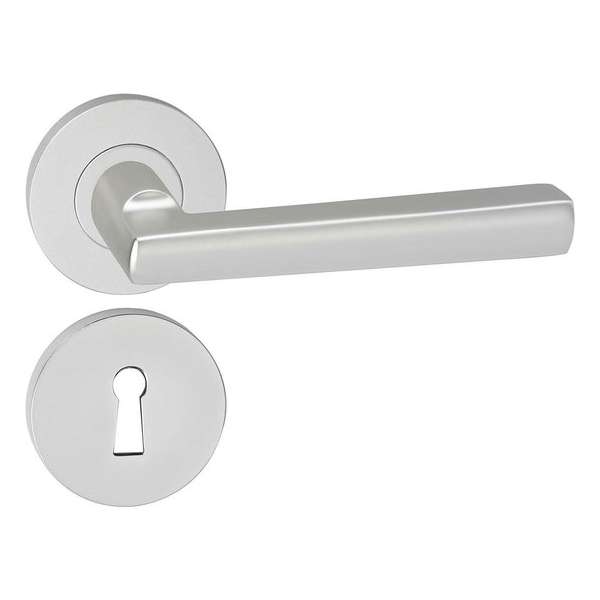 Impresso Leeds Deurklink – Deurbeslag – Rond – Rozet met Sleutelgat – Aluminium Impresso Leeds Deurklink – Deurbeslag – Rond – Rozet met Sleutelgat – Aluminium