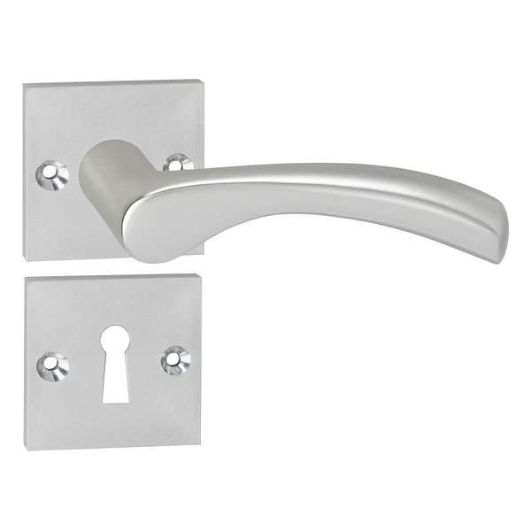 Impresso Oxford Deurklink – Deurbeslag – Vierkant – Rozet met Sleutelgat – Gebogen Deurkruk – Aluminium Impresso Oxford Deurklink – Deurbeslag – Vierkant – Rozet met Sleutelgat – Gebogen Deurkruk – Aluminium