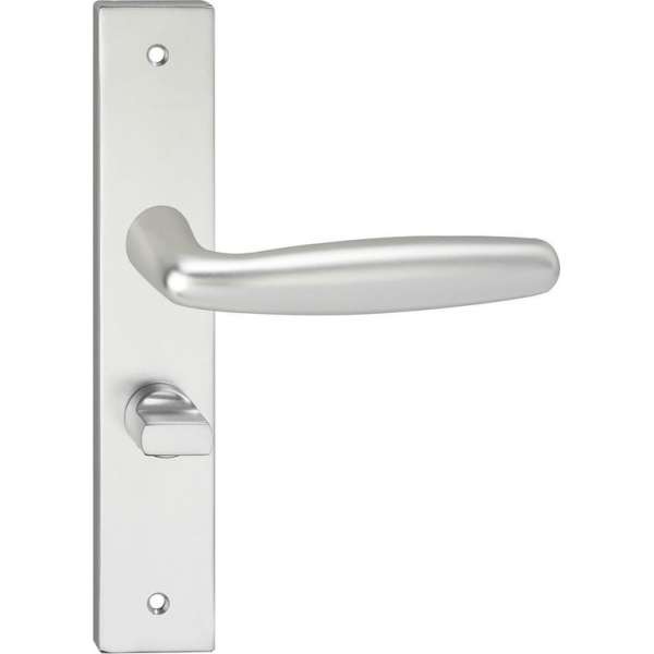 Impresso Cambridge Deurklink – Deurbeslag – Vierkant – Deurschild met Schroeven en Toiletsluiting – Zilver Impresso Cambridge Deurklink – Deurbeslag – Vierkant – Deurschild met Schroeven en Toiletsluiting – Zilver