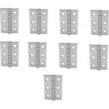 Scharnier - Rvs - 60x40mm - Vaste pen - Rechte hoek - 9 stuks