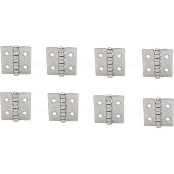 Scharnier - Rvs - 40x40mm - Vaste pen - Rechte hoek - 8 stuks
