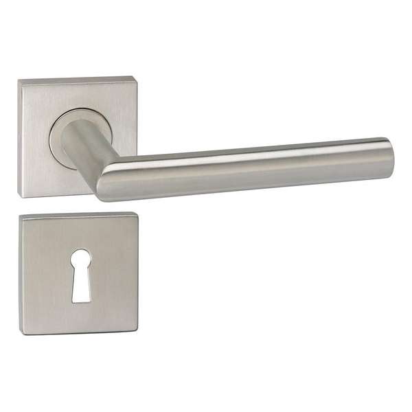 Impresso Harrow Deurklink – Deurbeslag – Vierkant – Rozet met Sleutelgat – Zilver Impresso Harrow Deurklink – Deurbeslag – Vierkant – Rozet met Sleutelgat – Zilver