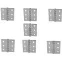 Scharnier - Rvs - 60x60mm - Vaste pen - Rechte hoek - 7 stuks