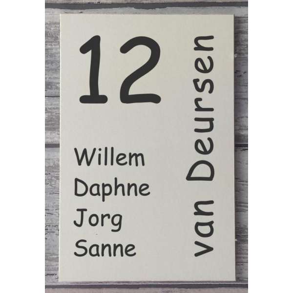naambordje voordeur 20x30cm naambordje voordeur 20x30cm